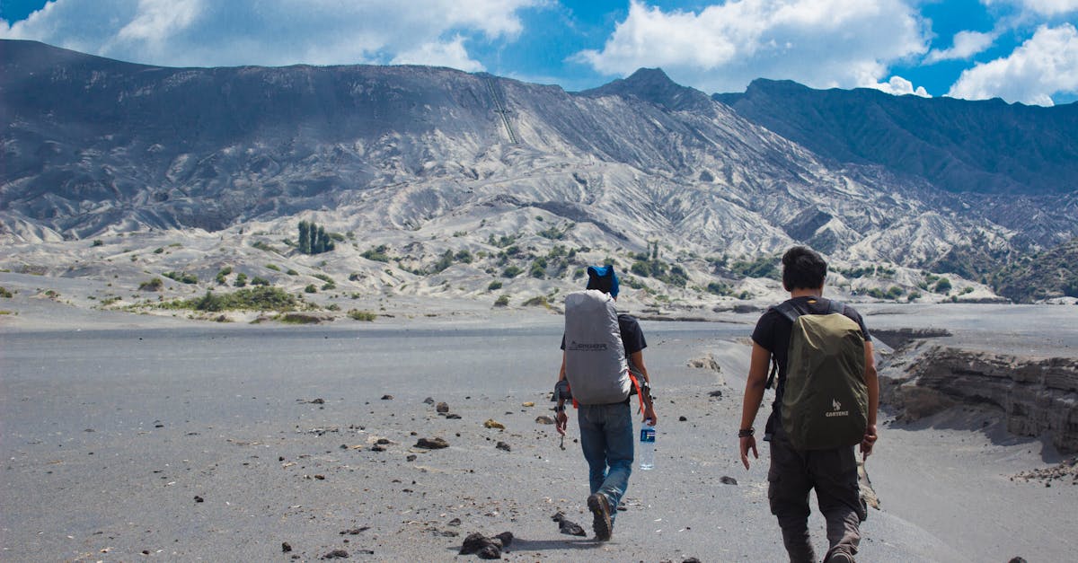 Hikers exploring the stunning landscape near Mount Bromo in East Java, Indonesia.