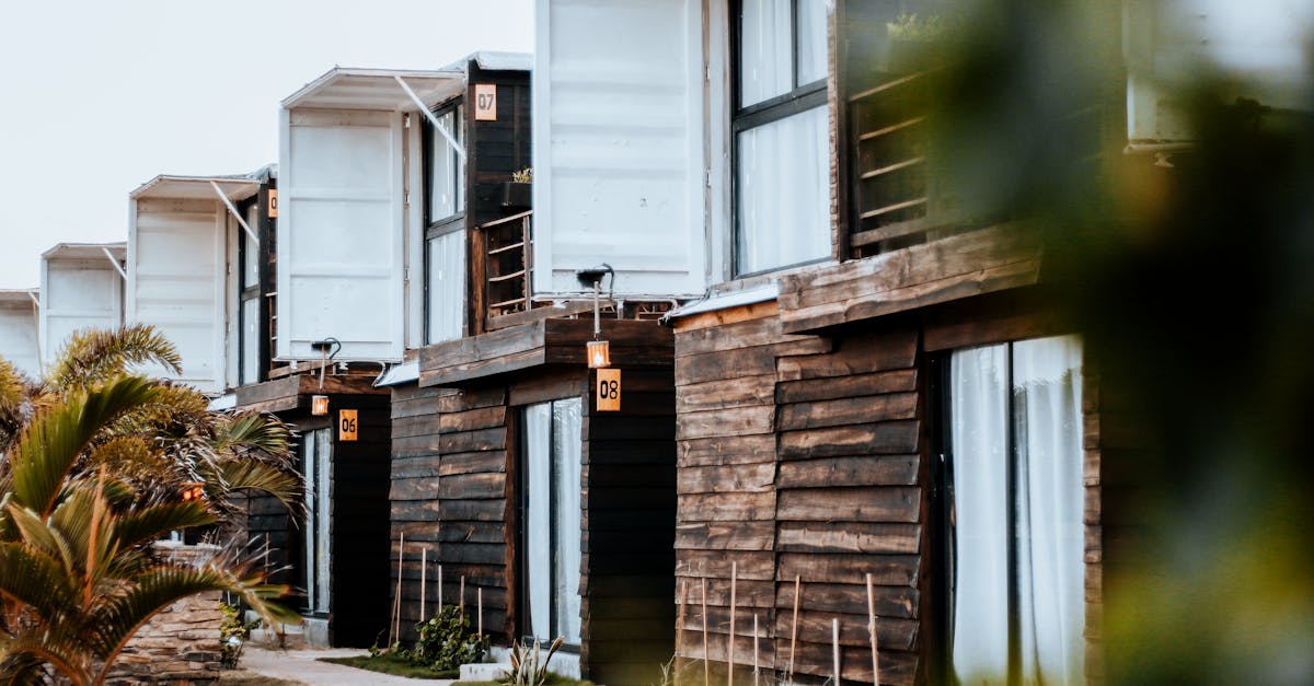 Charming wooden cottages at a resort in Adicora, Venezuela, showcasing modern architectural design.