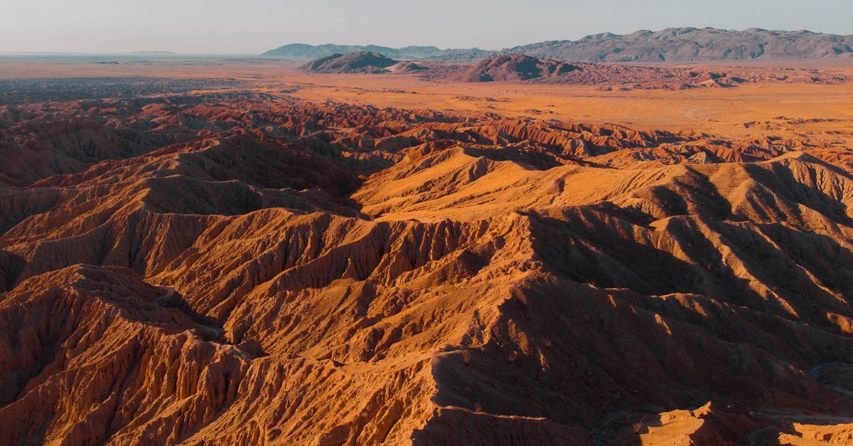 Stunning aerial photograph of Borrego Springs, capturing its rugged desert terrain and geological formations.