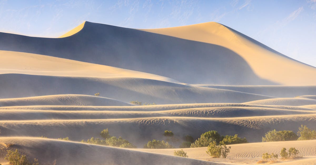 Golden sand dunes in Death Valley create a stunning natural landscape in California's desert.