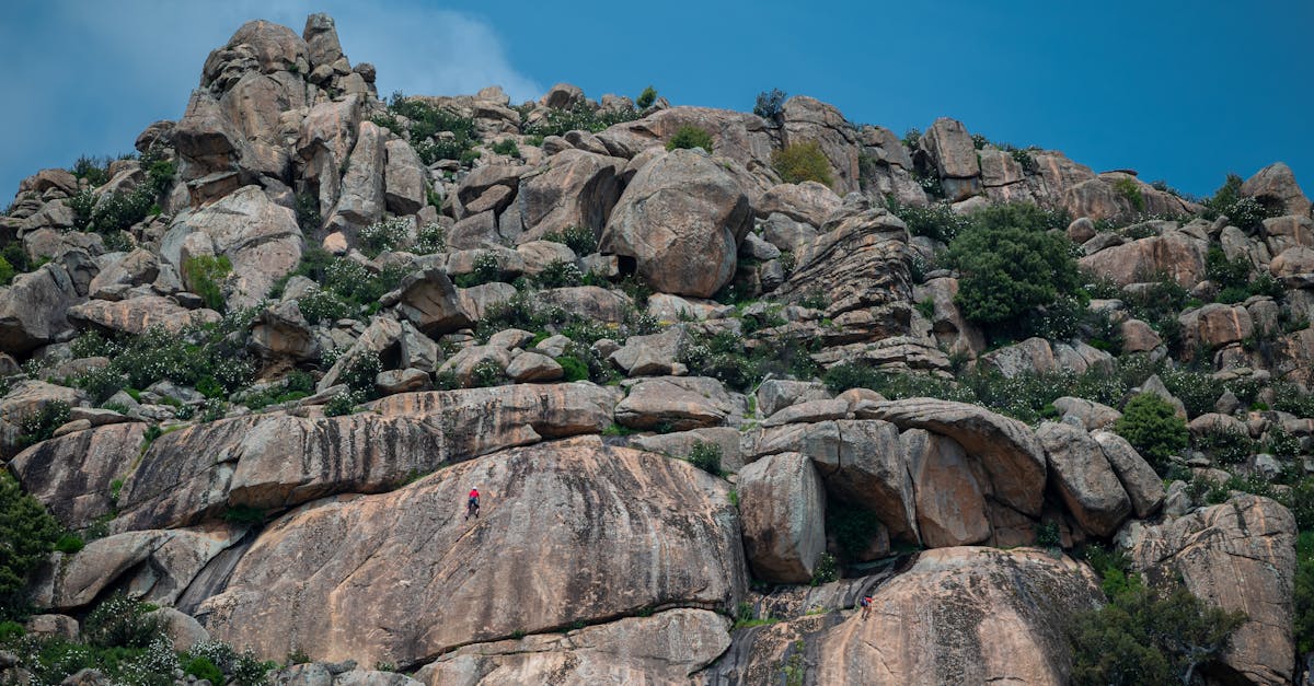 A challenging climb at La Pedriza rocks in Manzanares el Real, Spain.