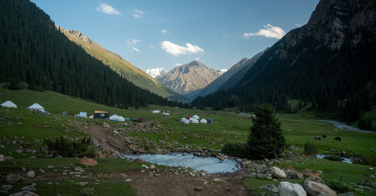 Explore the breathtaking landscapes of Altynarasan's lush valleys in Kyrgyzstan.